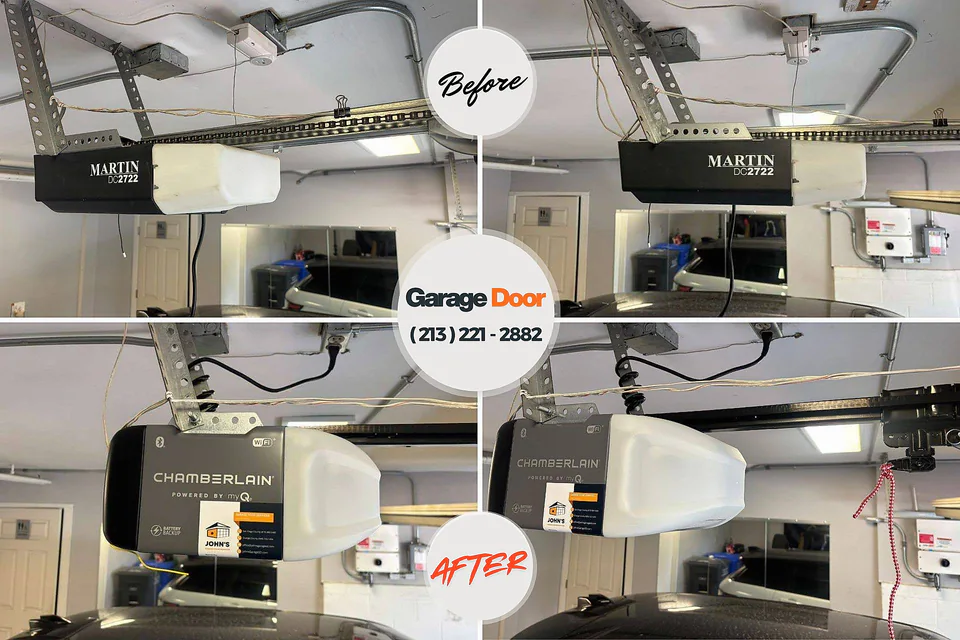 Before and after: garage door repair Liberty Corner, NJ